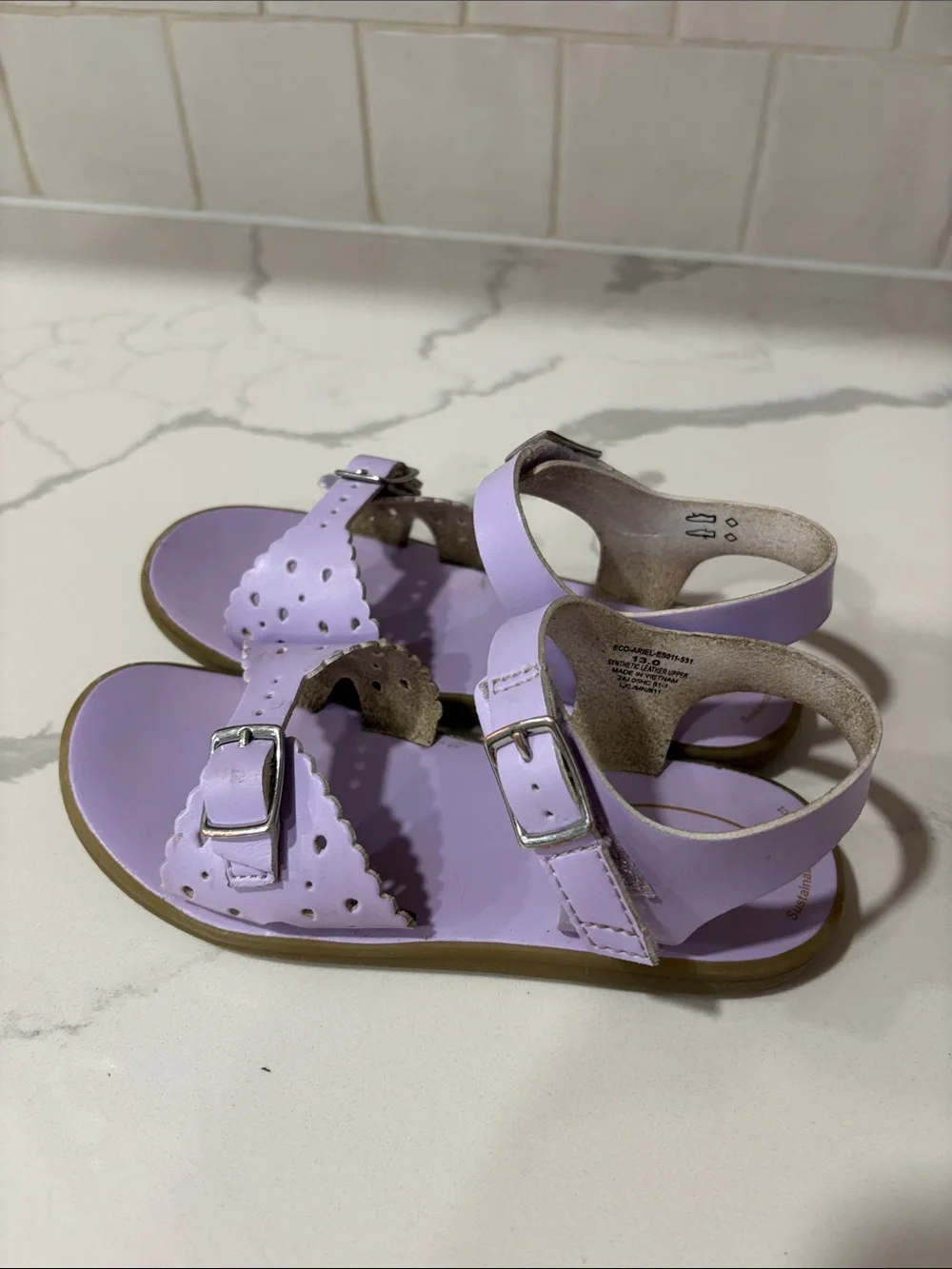 Footmates Eco-Ariel Sandals in Lavender, Size 13 Little Kid